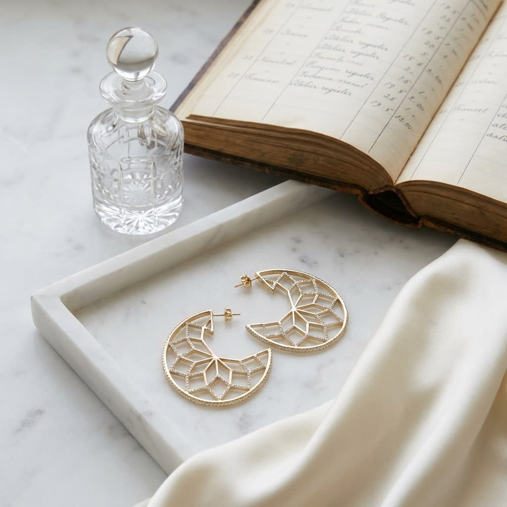 ต่างหูเพชร ตัวเรือนทองคำเหลือง 14K จาก RockHer