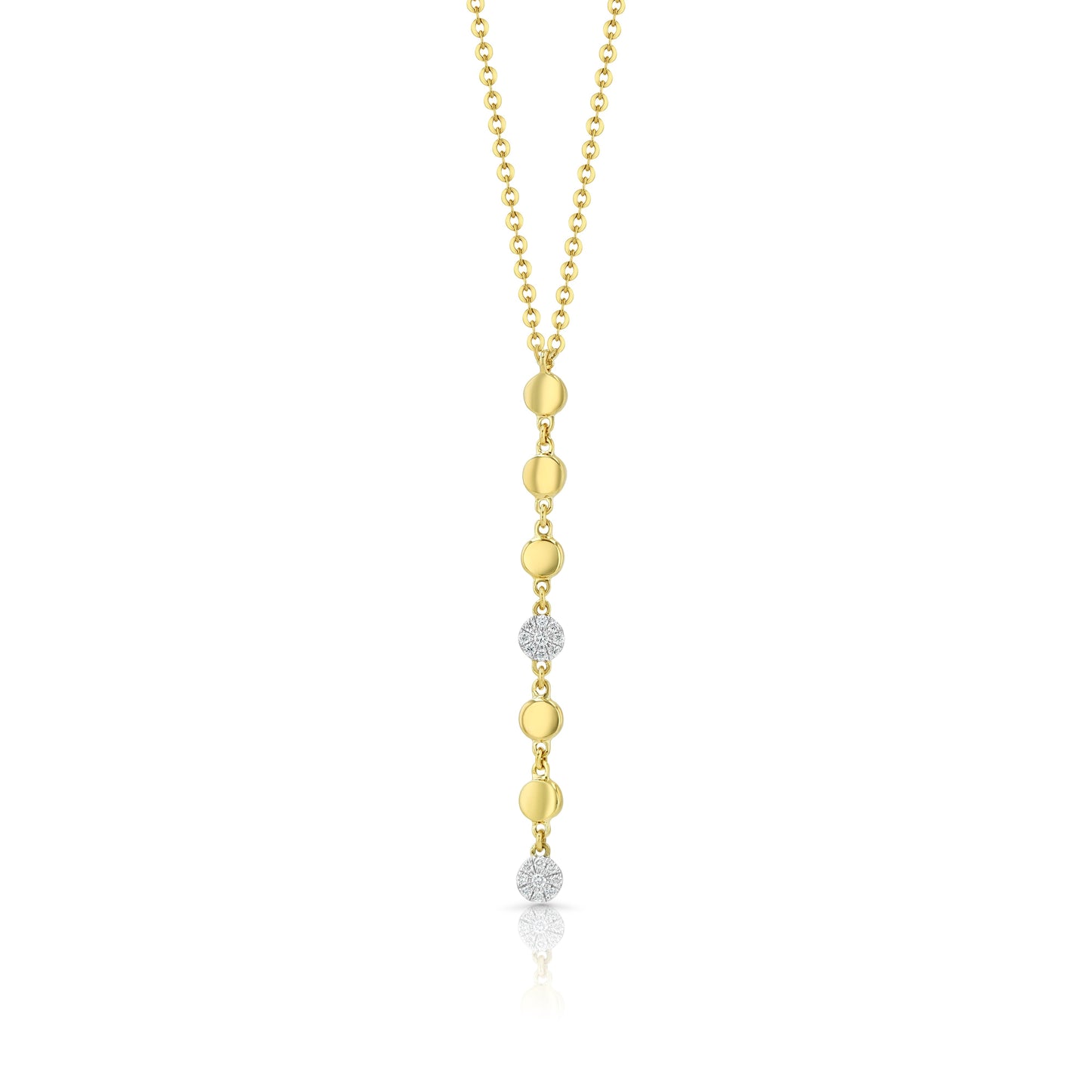 Diamond Linear Drop Necklace in 14k Yellow Gold 0.09ctw | RockHer
