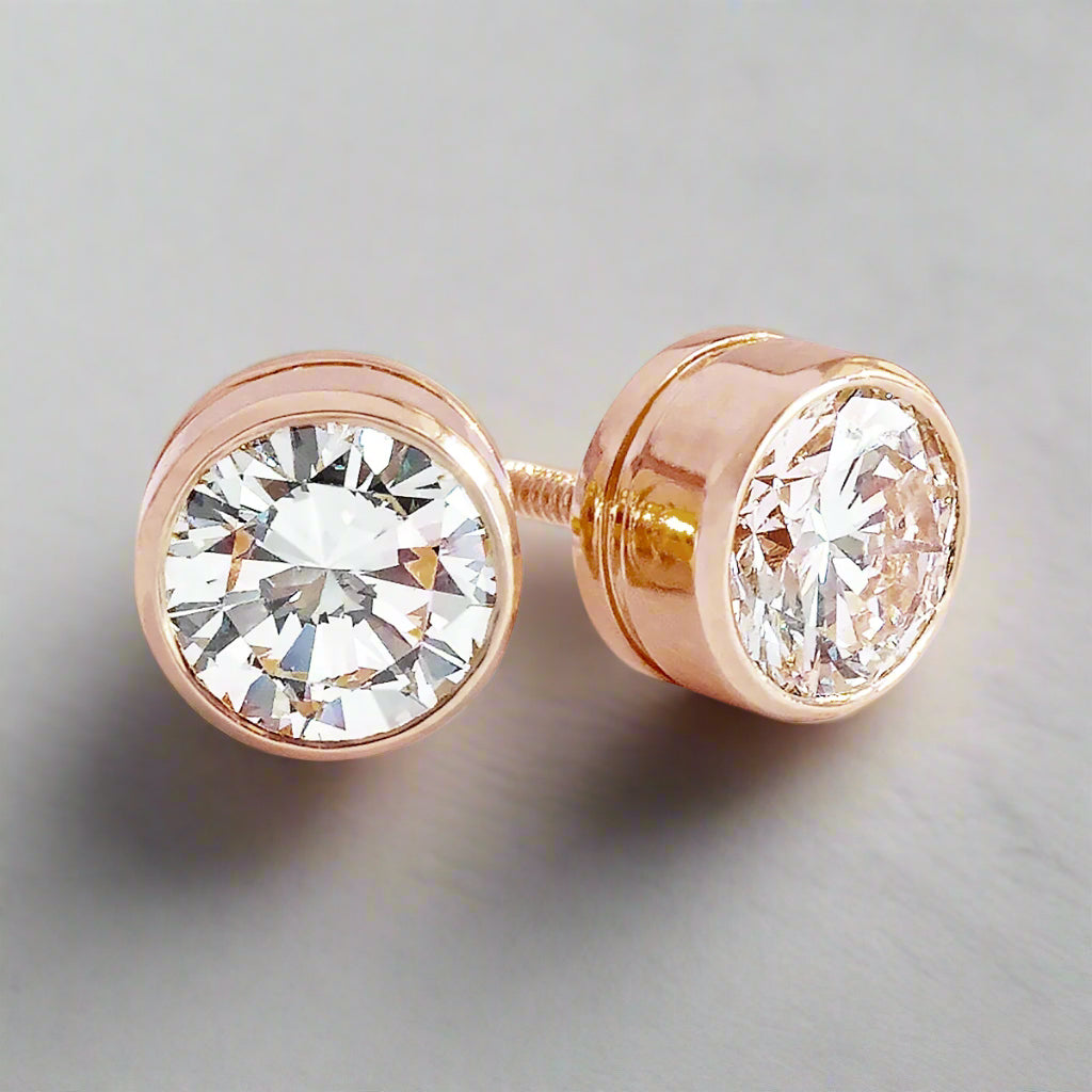 6ct tw Round Brilliant Lab Diamond Stud Earrings, in 14K White Gold – view 12 | RockHer