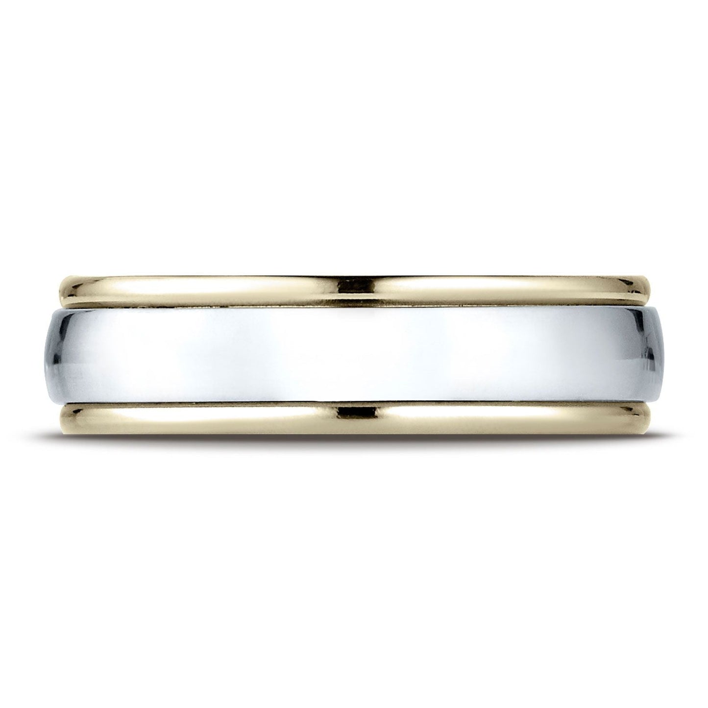 6mm High Polish Carved Wedding Band, in 14K White Gold | RockHer