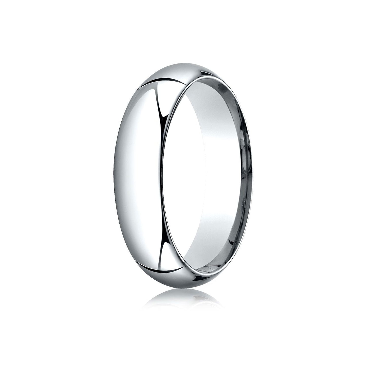 6mm High Dome Comfort-Fit Wedding Band, in 18K White Gold | RockHer
