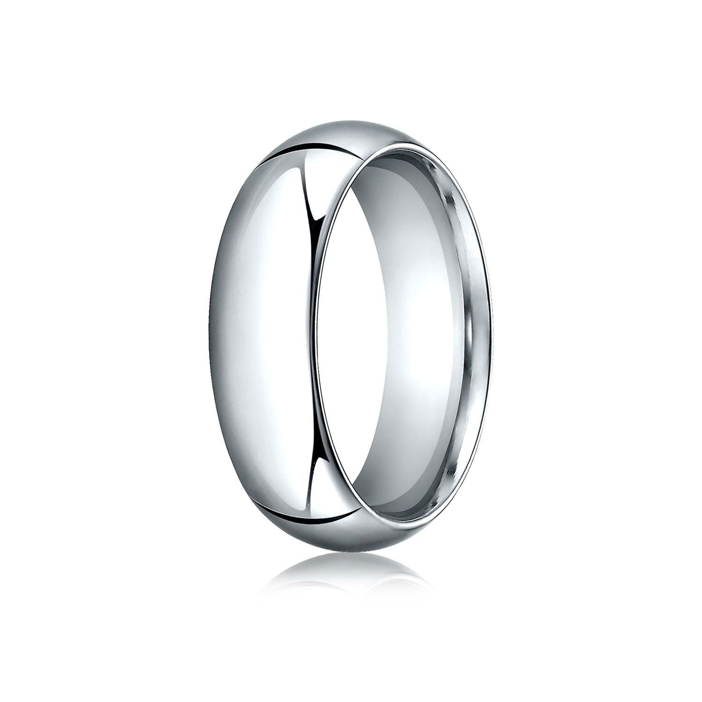 7mm High Dome Comfort-Fit Wedding Band, in 14K White Gold | RockHer