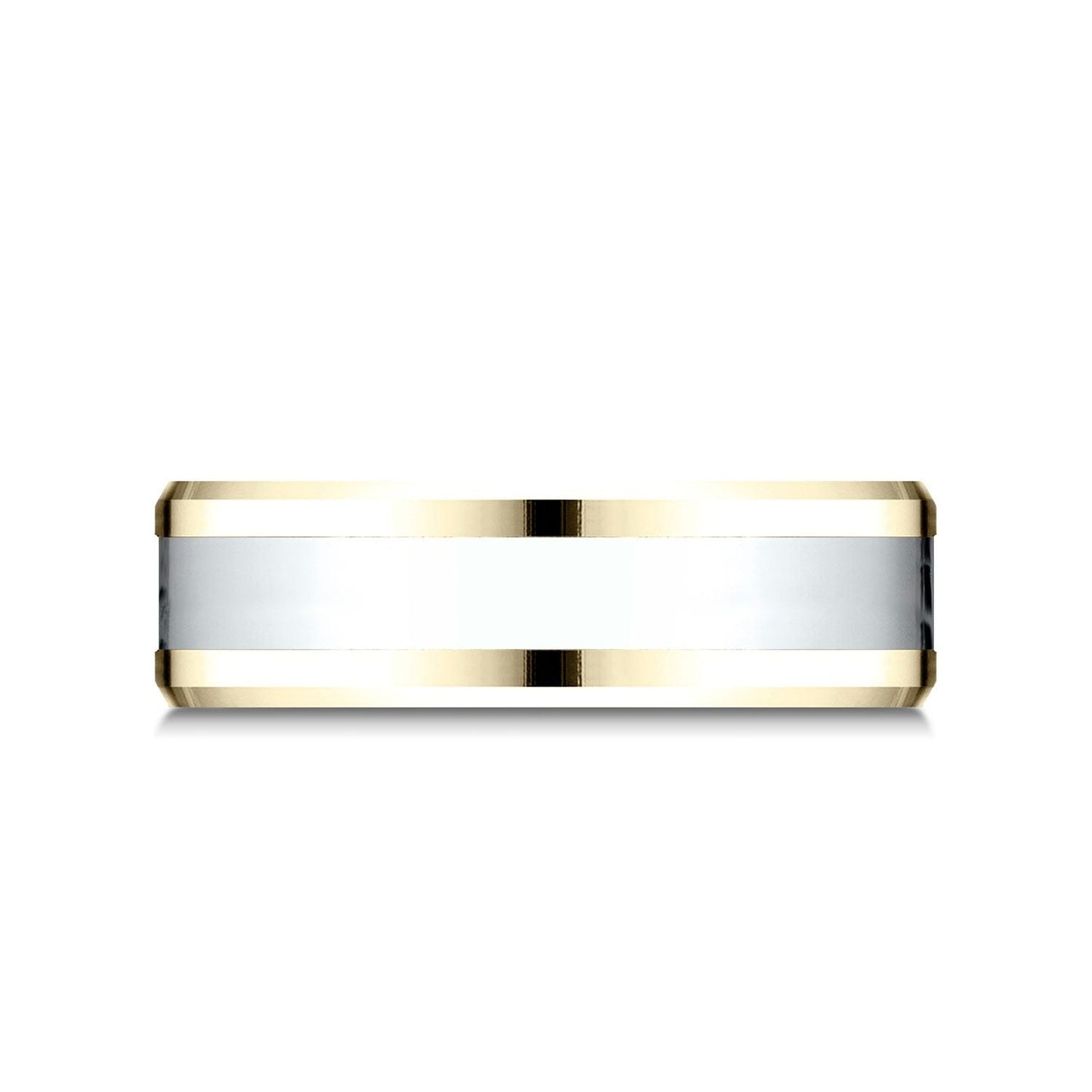 6mm Drop Bevel Satin Finish Carved Wedding Band, in 14K White Gold | RockHer