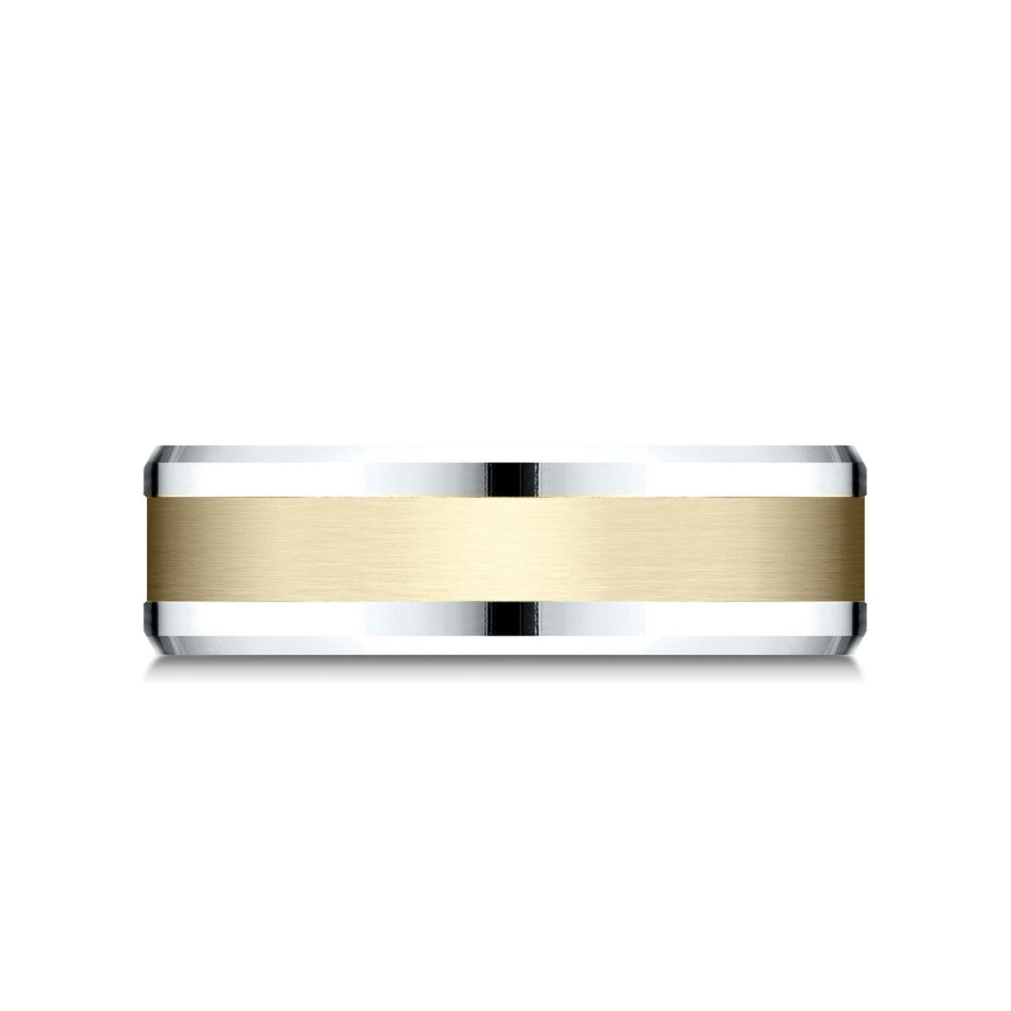 6mm Satin Finish Carved Wedding Band, in 14K White Gold | RockHer