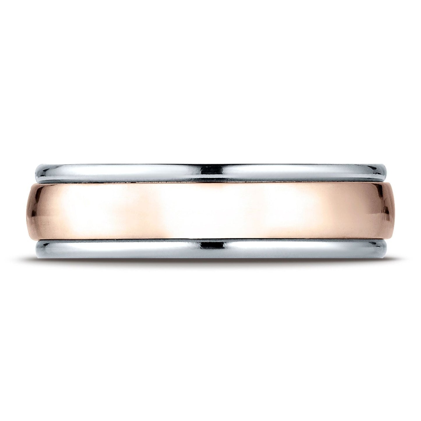 6mm High Polish Carved Wedding Band, in 14K White Gold | RockHer