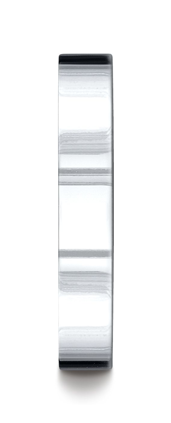 แหวนทองคำขาว 14k แบบแบน 4 มม. สวมใส่สบาย