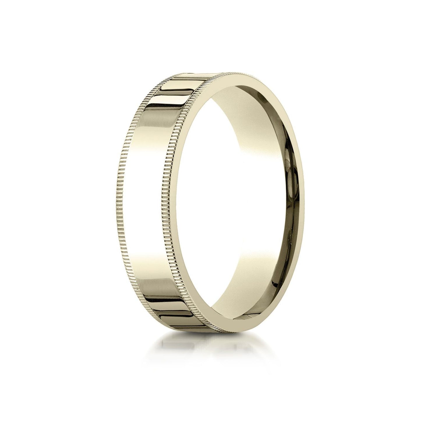 6mm Flat Milgrain Comfort-Fit Wedding Band, in 18K Yellow Gold | RockHer