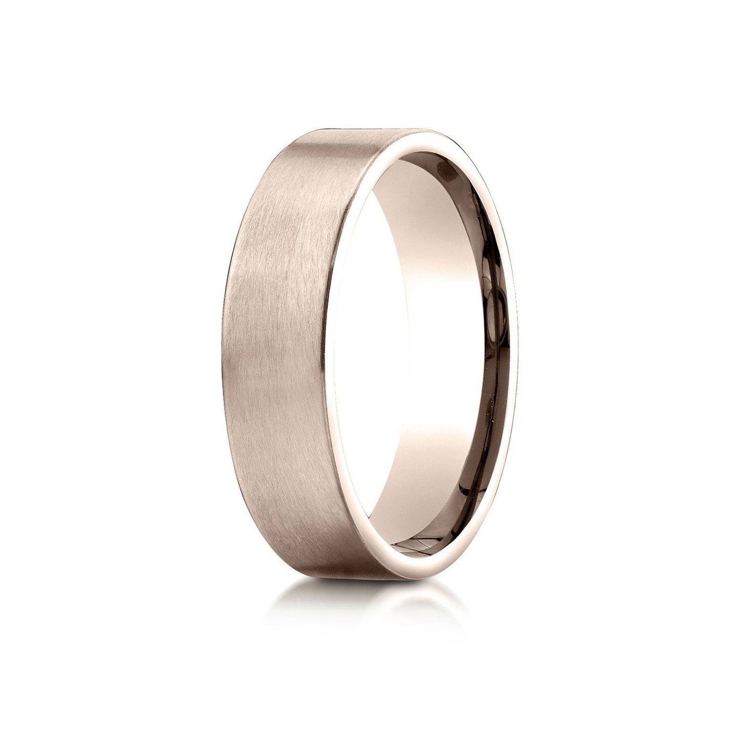 6mm Satin Finish Carved Wedding Band, in 14K Rose Gold | RockHer