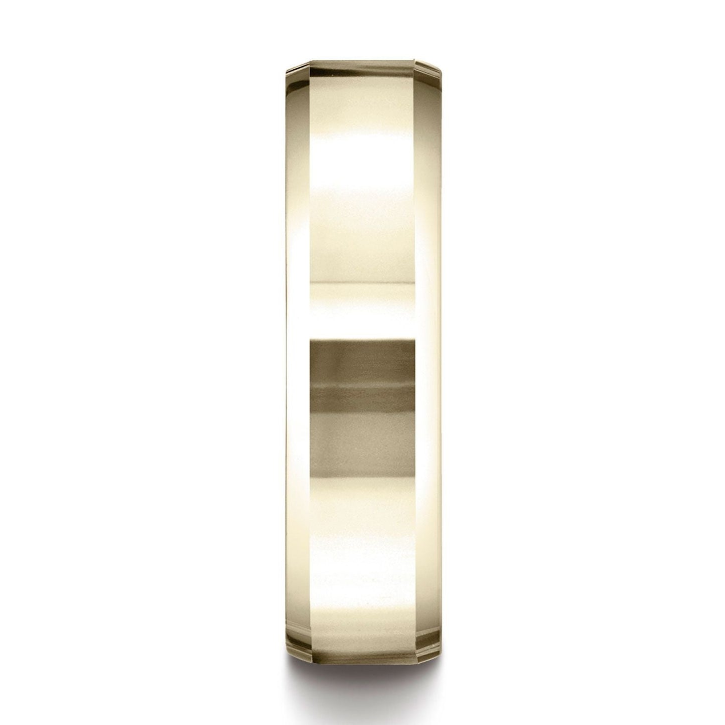 แหวนทองคำ 14k สีเหลือง ขนาด 6 มม. แบบสวมใส่สบาย ขัดเงาสูง พร้อมลวดลายแกะสลัก