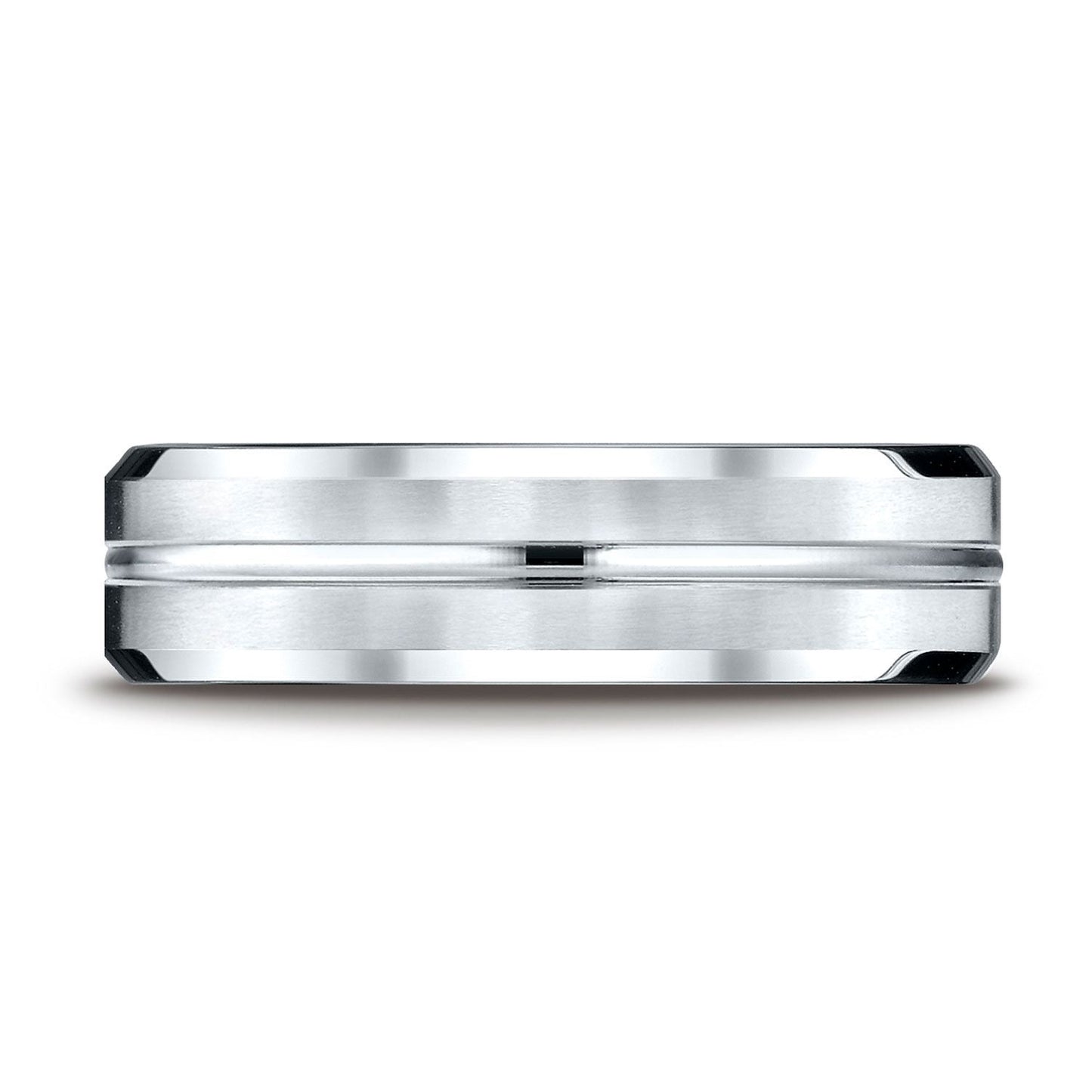 6mm Satin Finish Carved Wedding Band, in Platinum | RockHer