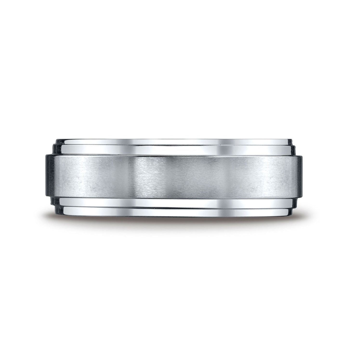 8mm Satin Finish Carved Wedding Band, in Platinum | RockHer