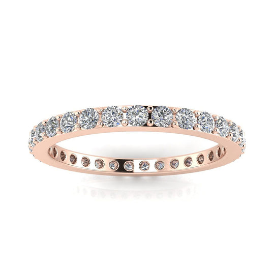 Round Brilliant Cut Diamond Pave Set Eternity Ring In 14k Rose Gold (1.49ct. Tw.) Ring Size 6.5