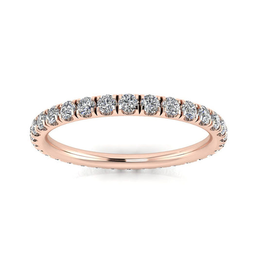 Round Brilliant Cut Diamond Split Prong Set Eternity Ring In 14k Rose Gold (0.83ct. Tw.) Ring Size 4