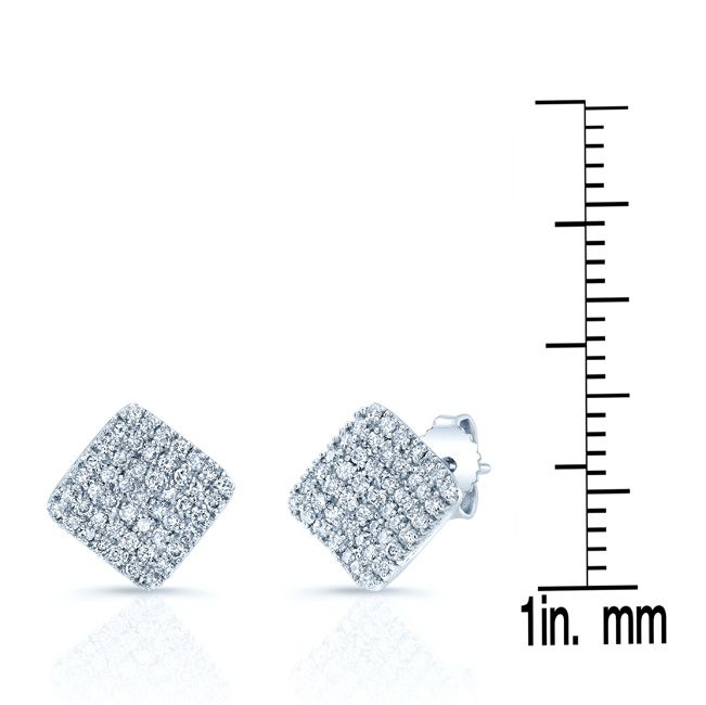 Natural Diamond Round Brilliant Stud Earrings in 14K White Gold, 0.7 ct. t.w. – side profile | RockHer