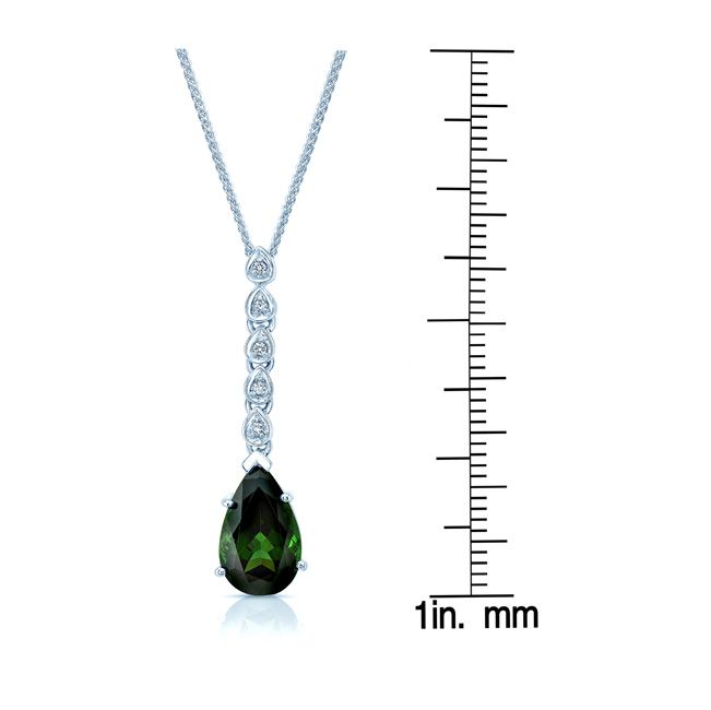 Green Tourmaline Pendant in 14K White Gold – front view | RockHer