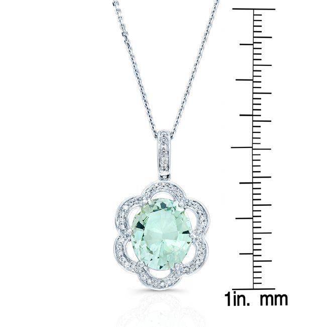 Green Quartz Pendant in 14K White Gold – scale reference | RockHer