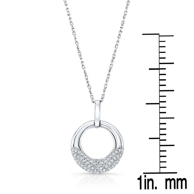 Natural Diamond Round Brilliant Pendant in 14K White Gold, 6 ct. t.w. – front view | RockHer