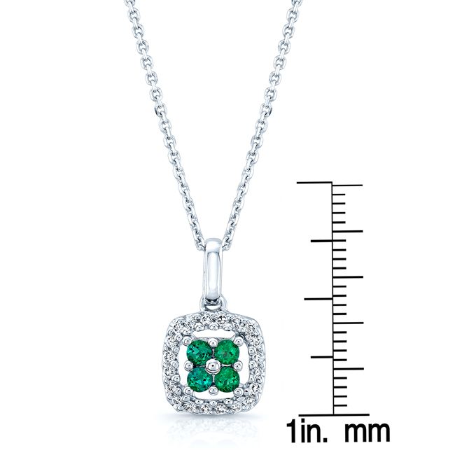 Emerald Pendant in 14K White Gold – scale reference | RockHer