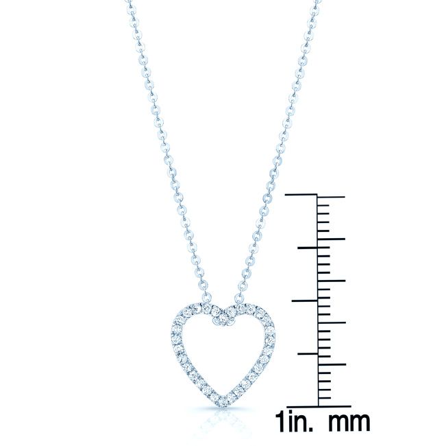 Diamond Heart Pendant in 14K White Gold – front view | RockHer