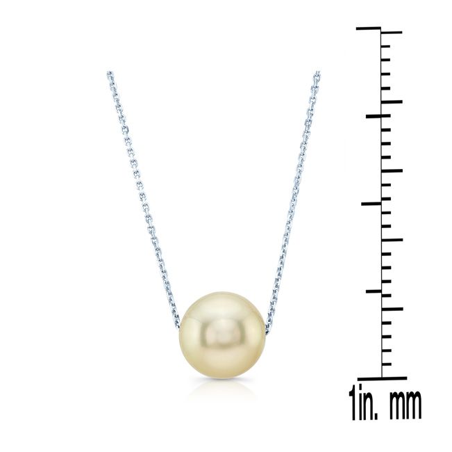 South Sea Pearl Pear Shape Pendant in 14K White Gold – front view | RockHer