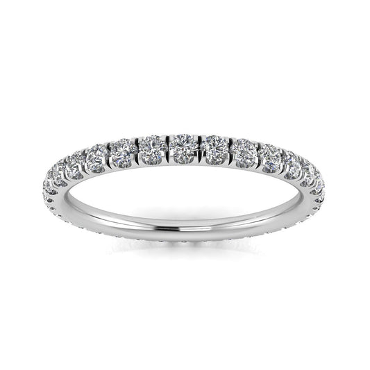 Round Brilliant Cut Diamond Split Prong Set Eternity Ring In Platinum (1.56ct. Tw.) Ring Size 7.5