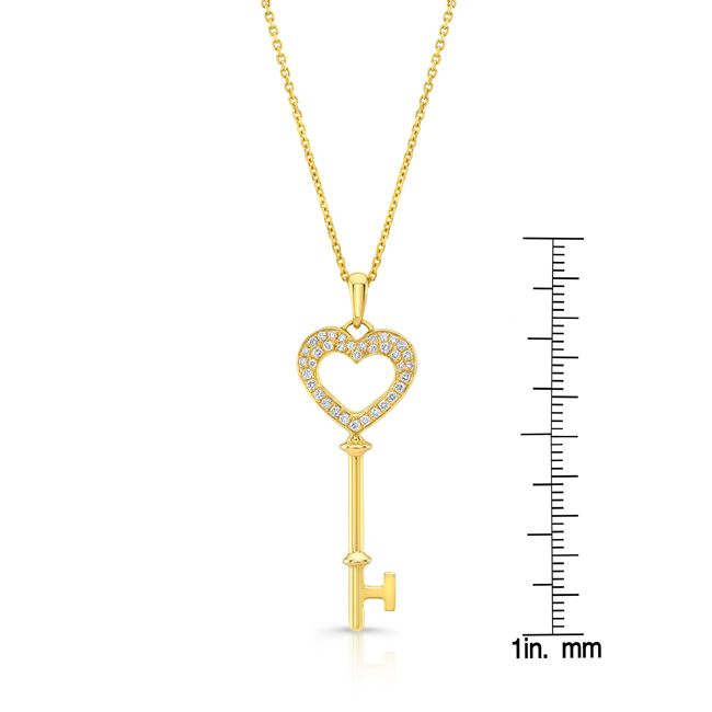 Natural Diamond Heart Shape Pendant in 14K Yellow Gold, 6 ct. t.w. – front view | RockHer
