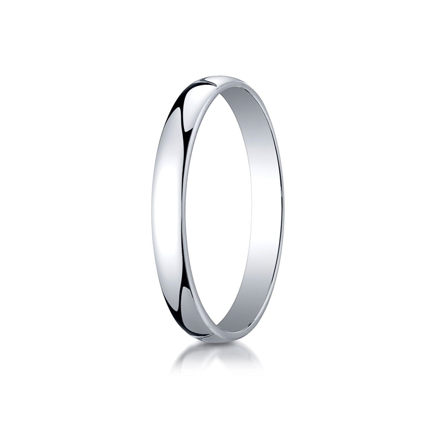 3mm Low Dome Wedding Band, in 14K White Gold | RockHer