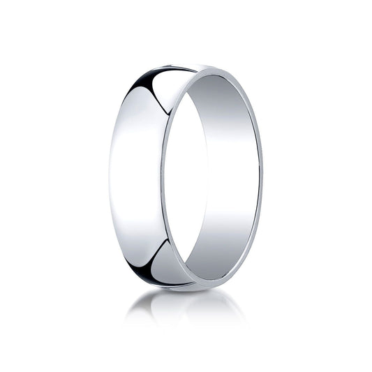 แหวนแสงโดมต่ำสีขาวทอง 14k ขนาด 6 มม.