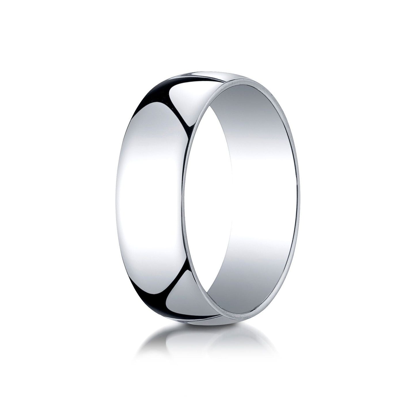 7mm Low Dome Wedding Band, in 14K White Gold | RockHer