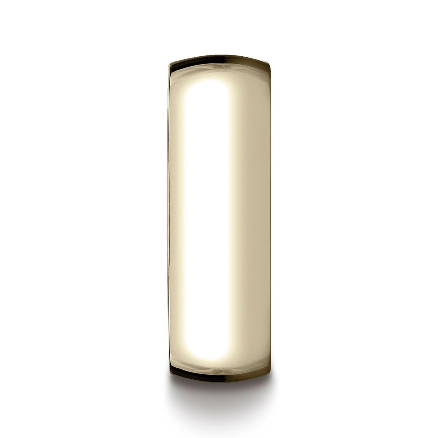 แหวนแสงโดมต่ำสีทองเหลือง 14k ขนาด 7 มม.