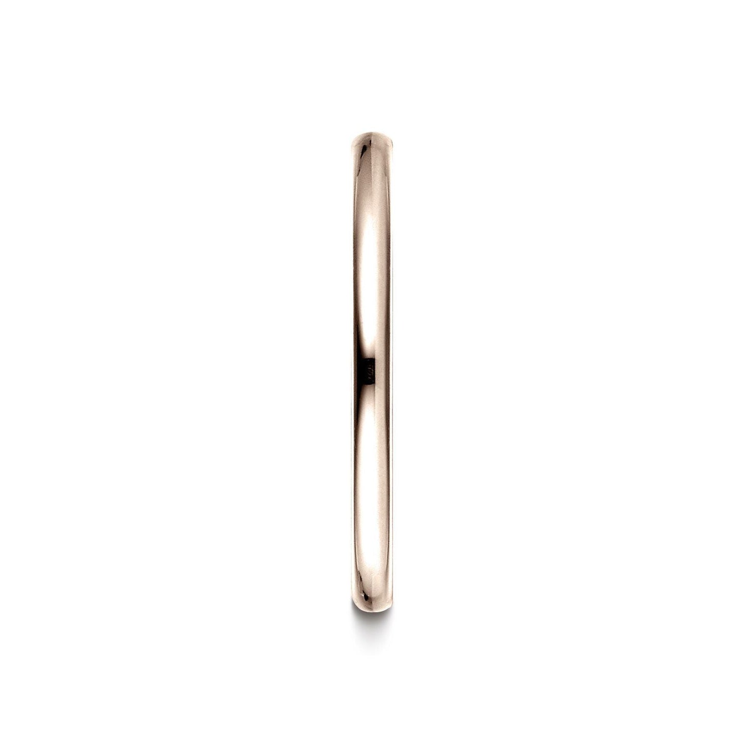 14k Rose Gold 2 Mm Slightly Domed Standard Comfort-fit Ring