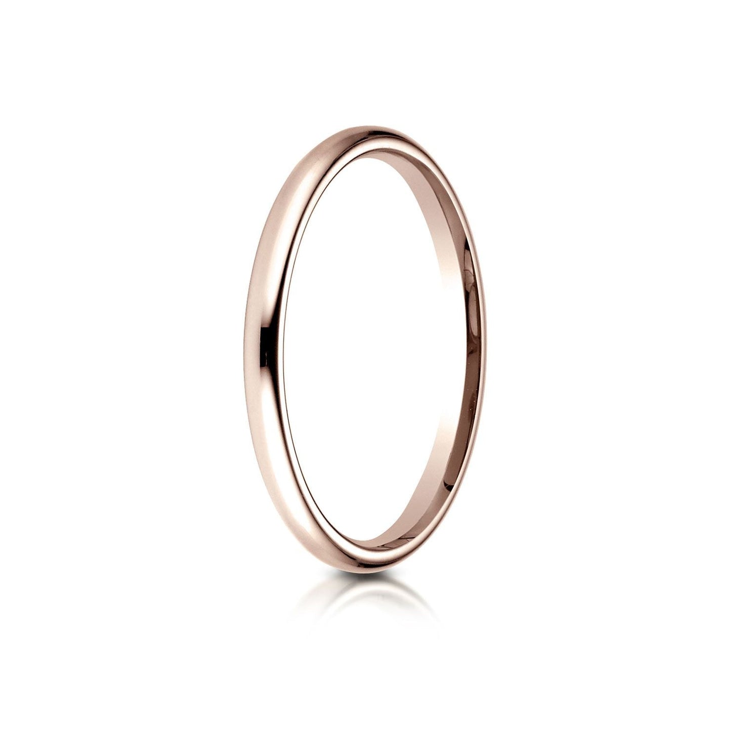 2mm Slightly Domed Comfort-Fit Wedding Band, in 14K Rose Gold | RockHer