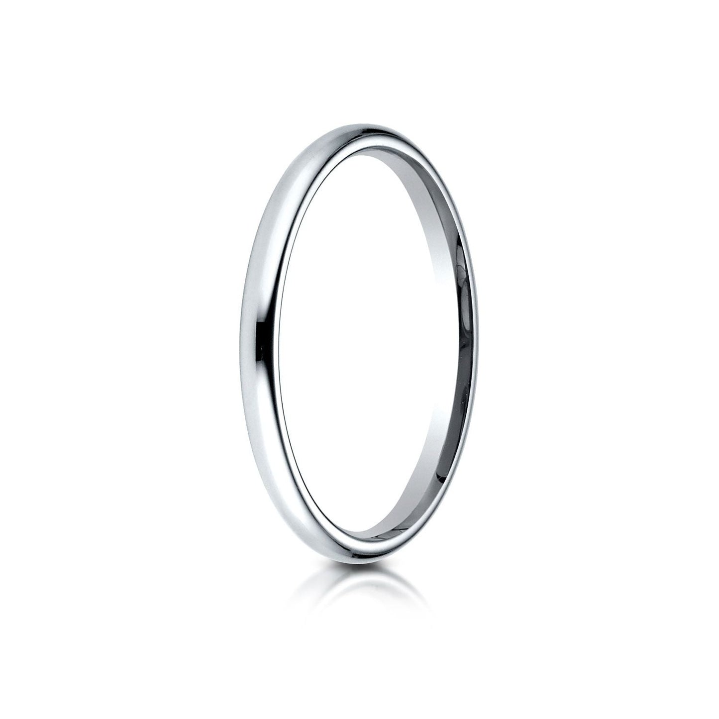 2mm Slightly Domed Comfort-Fit Wedding Band, in 14K White Gold | RockHer