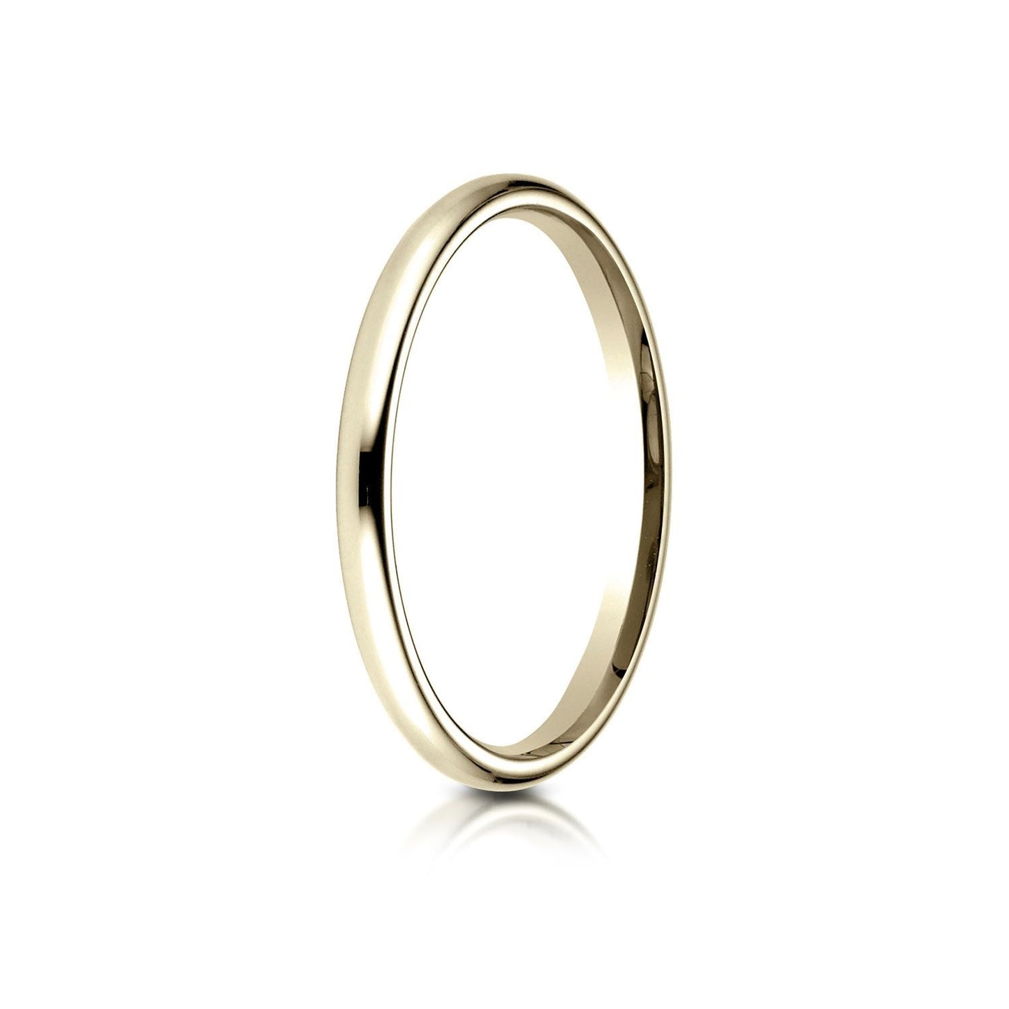 2mm Slightly Domed Comfort-Fit Wedding Band, in 14K Yellow Gold | RockHer