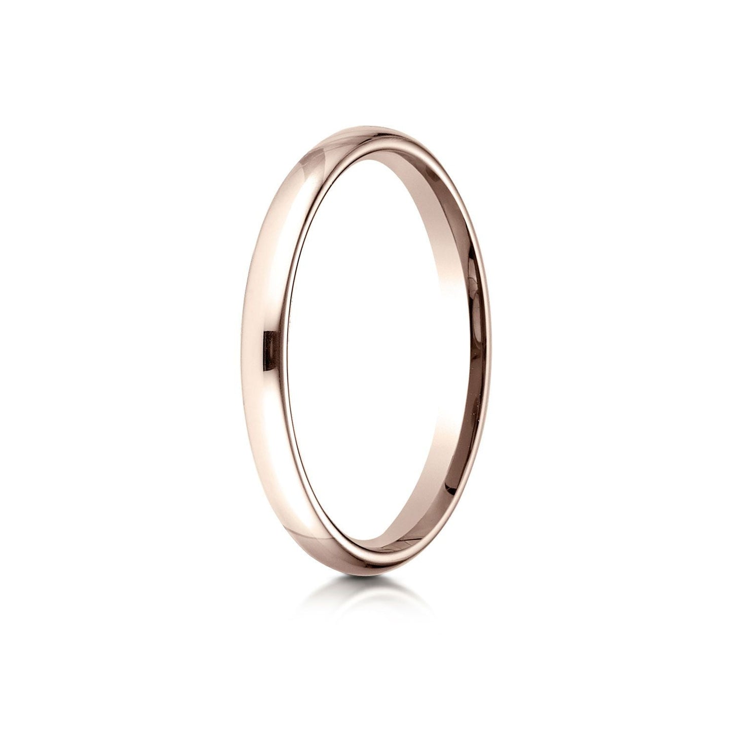 2.5mm Slightly Domed Comfort-Fit Wedding Band, in 14K Rose Gold | RockHer