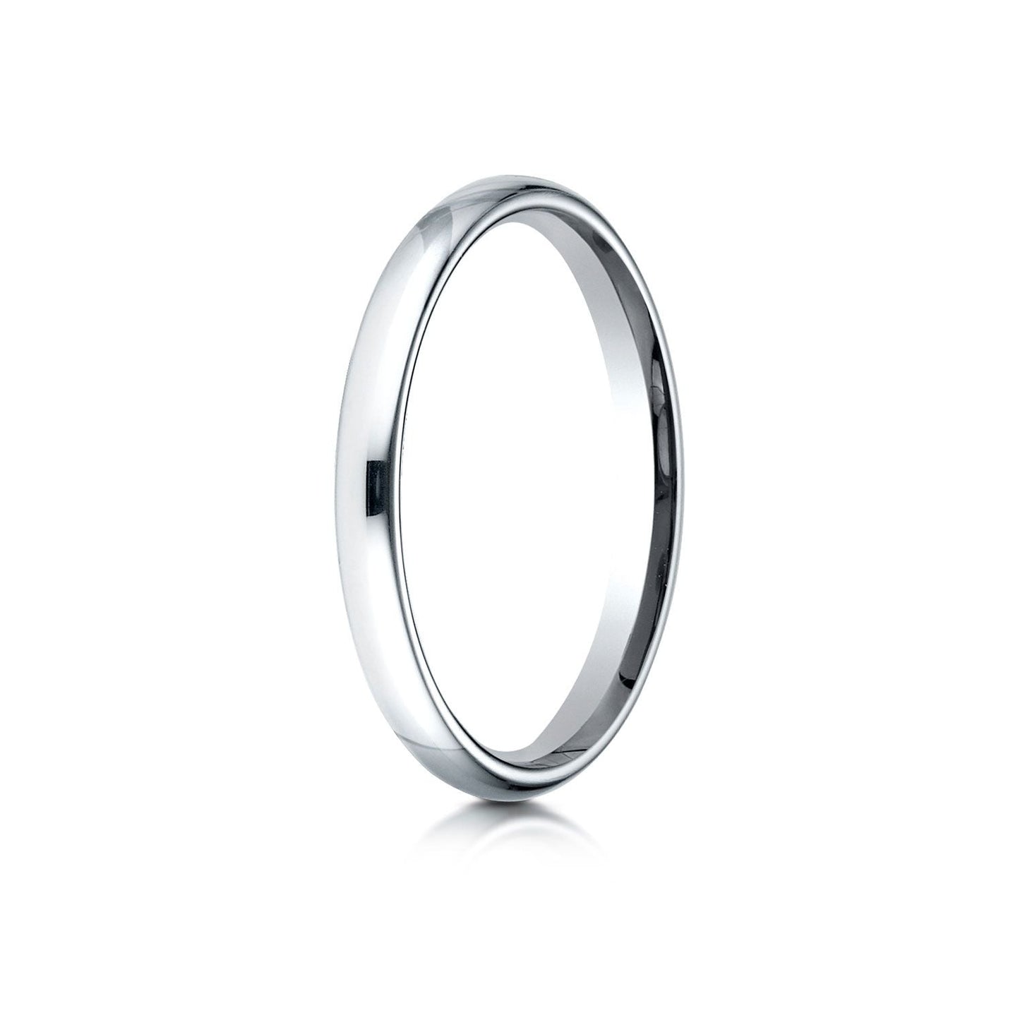 2.5mm Slightly Domed Comfort-Fit Wedding Band, in 14K White Gold | RockHer