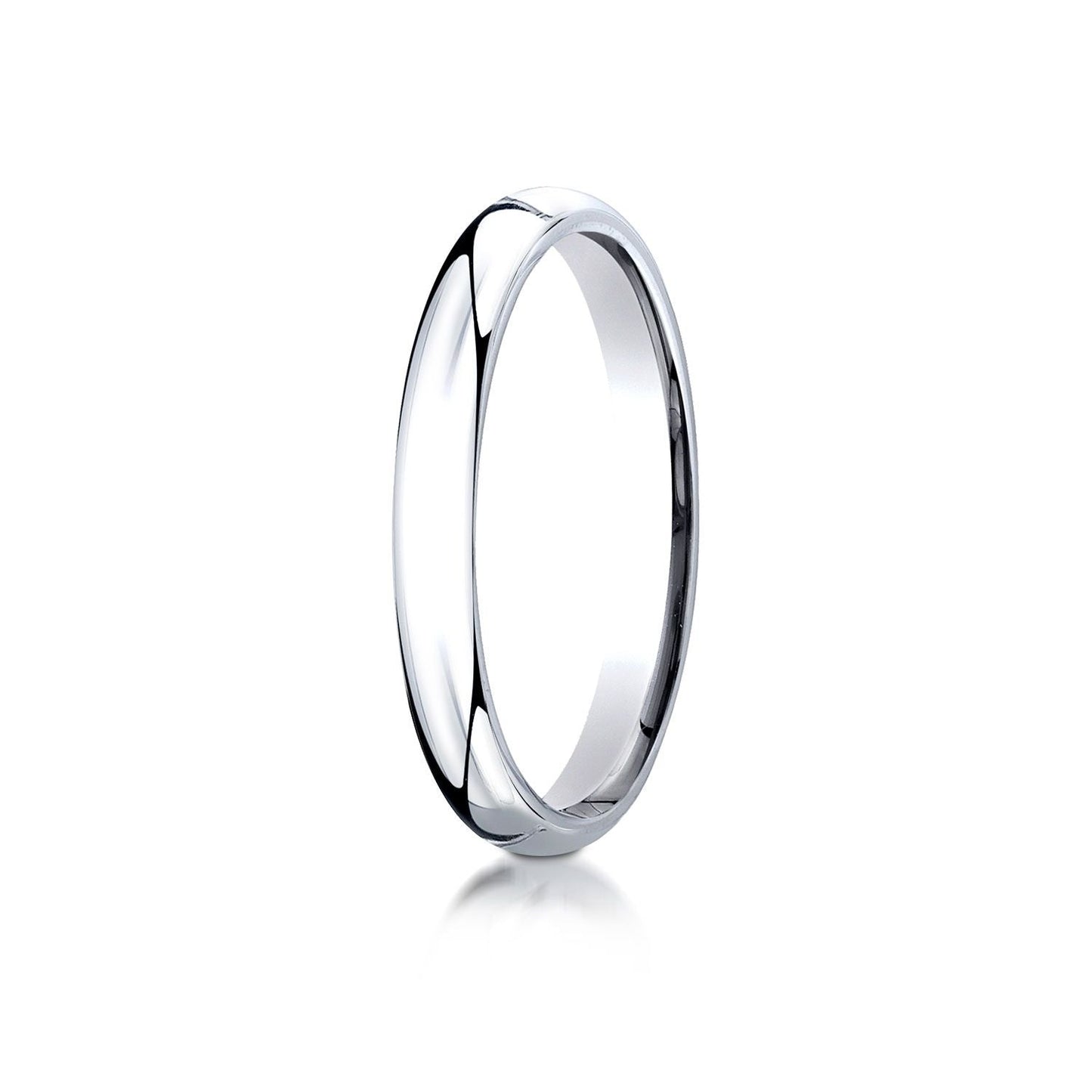 3mm Slightly Domed Comfort-Fit Wedding Band, in 18K White Gold | RockHer