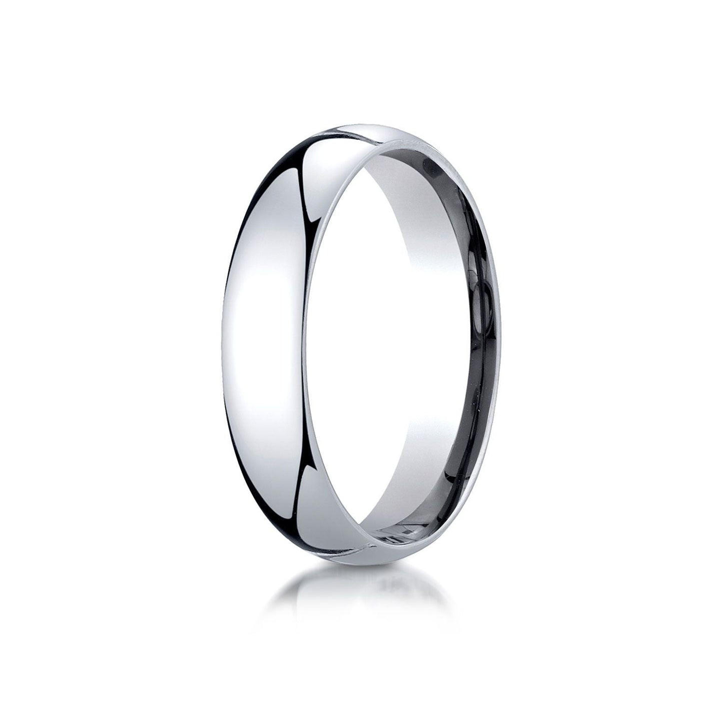 5mm Slightly Domed Comfort-Fit Wedding Band, in 14K White Gold | RockHer