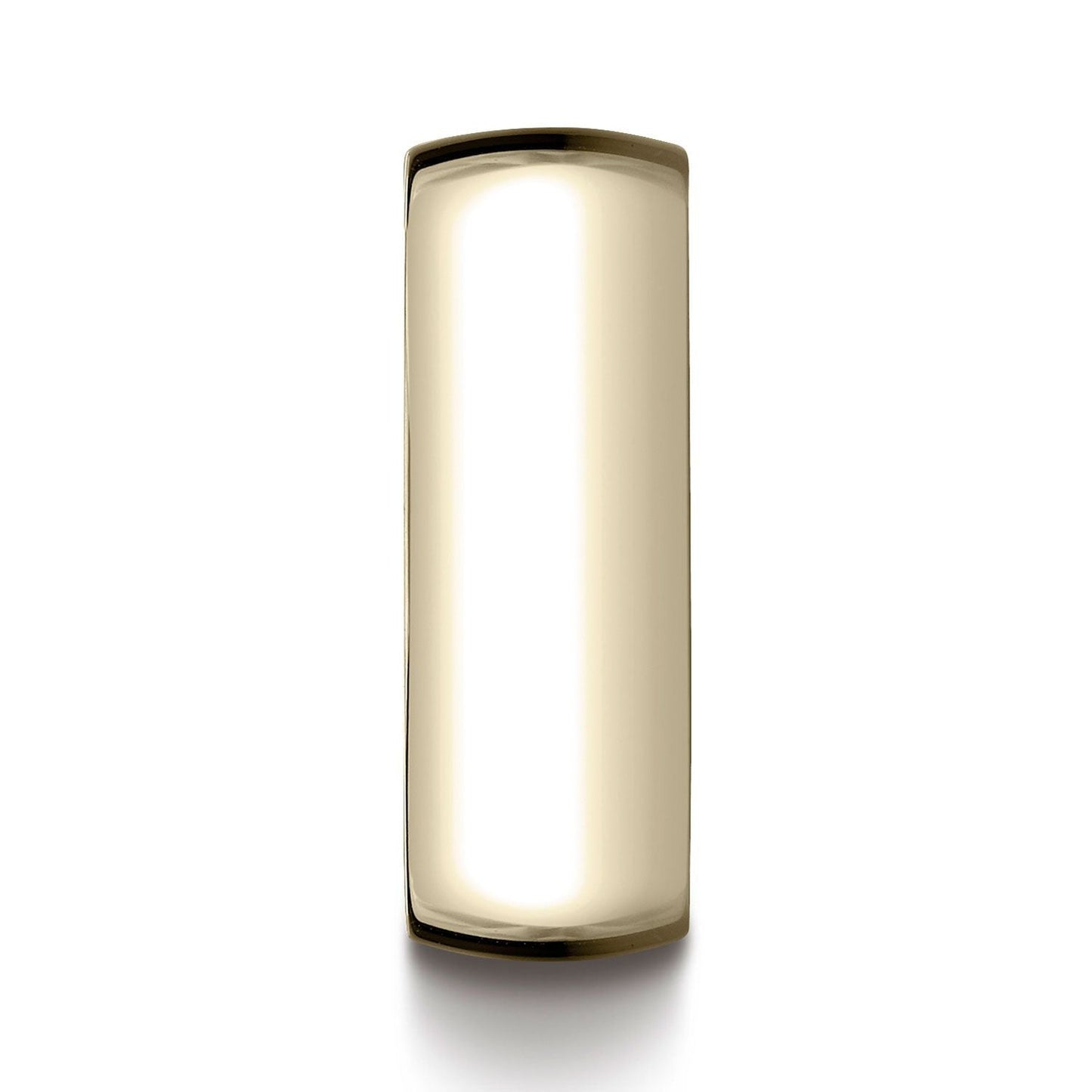 แหวนทองคำ 14k สีเหลือง ขนาด 8 มม. โค้งนูนเล็กน้อย แบบสวมใส่สบายมาตรฐาน