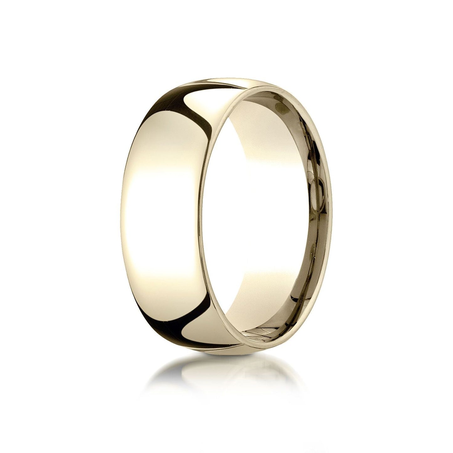 8mm Slightly Domed Comfort-Fit Wedding Band, in 14K Yellow Gold | RockHer