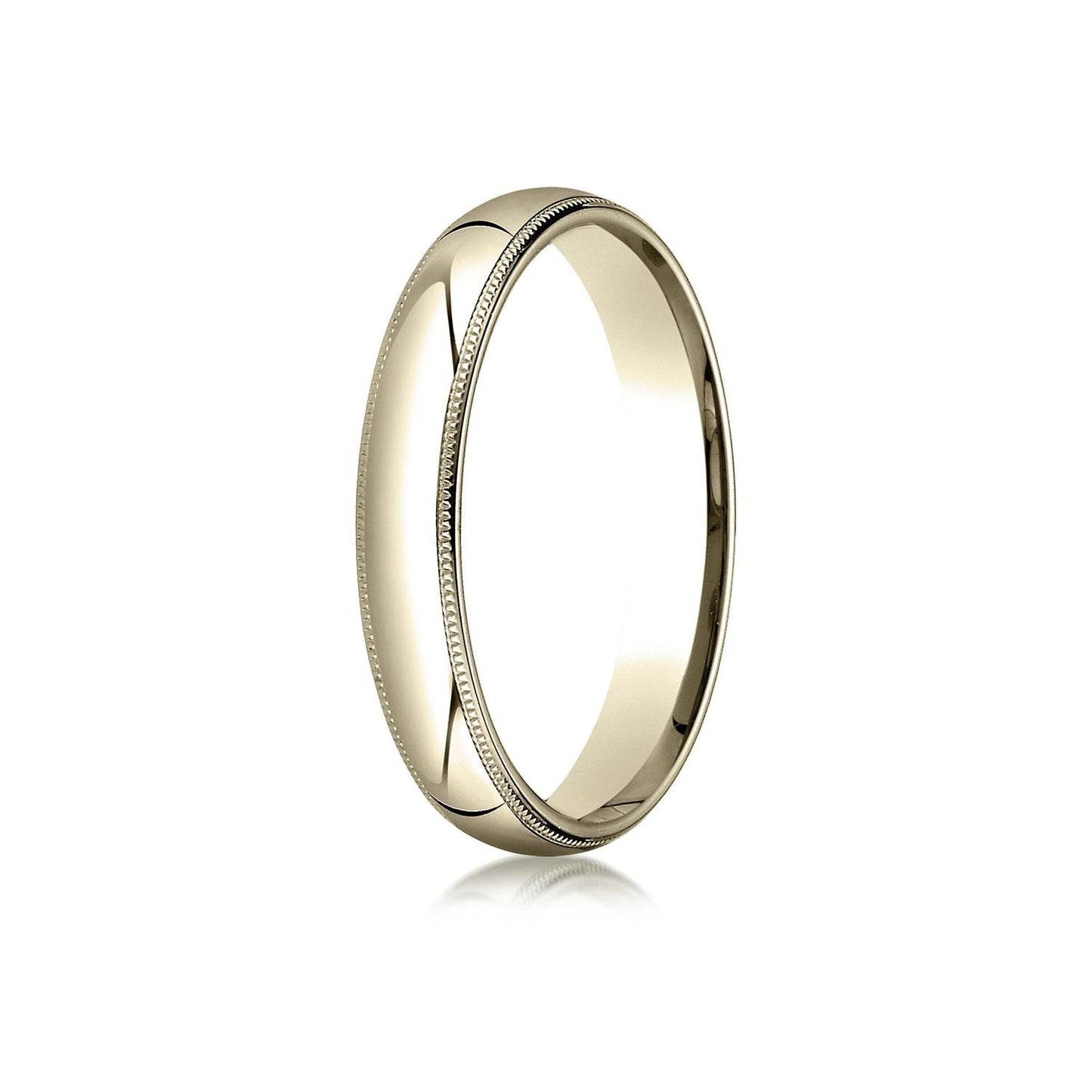 4mm Slightly Domed Milgrain Comfort-Fit Wedding Band, in 18K Yellow Gold | RockHer