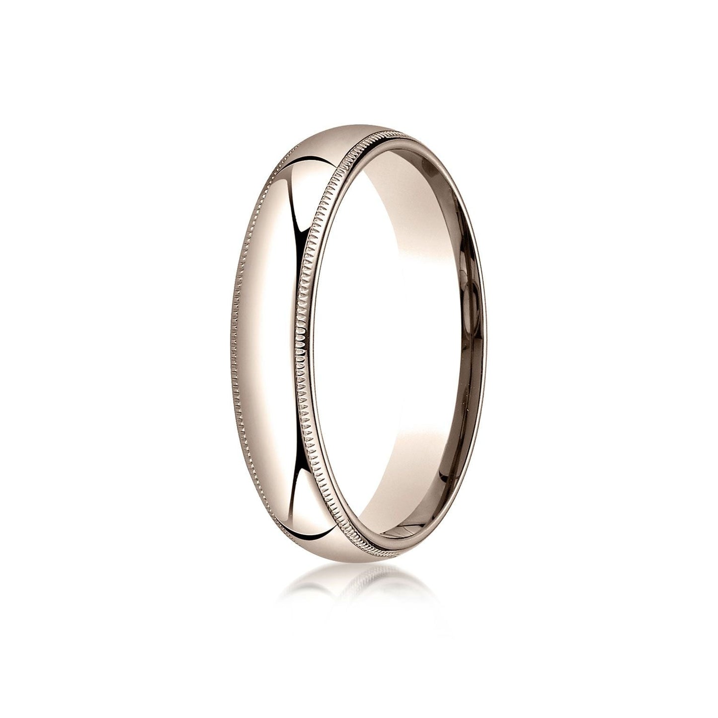 5mm Slightly Domed Milgrain Comfort-Fit Wedding Band, in 14K Rose Gold | RockHer