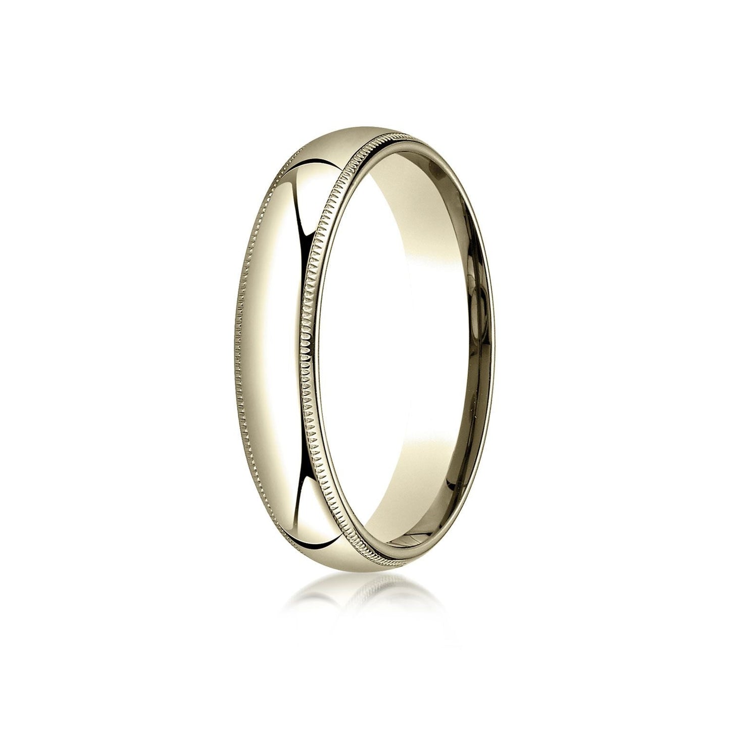 5mm Slightly Domed Milgrain Comfort-Fit Wedding Band, in 18K Yellow Gold | RockHer