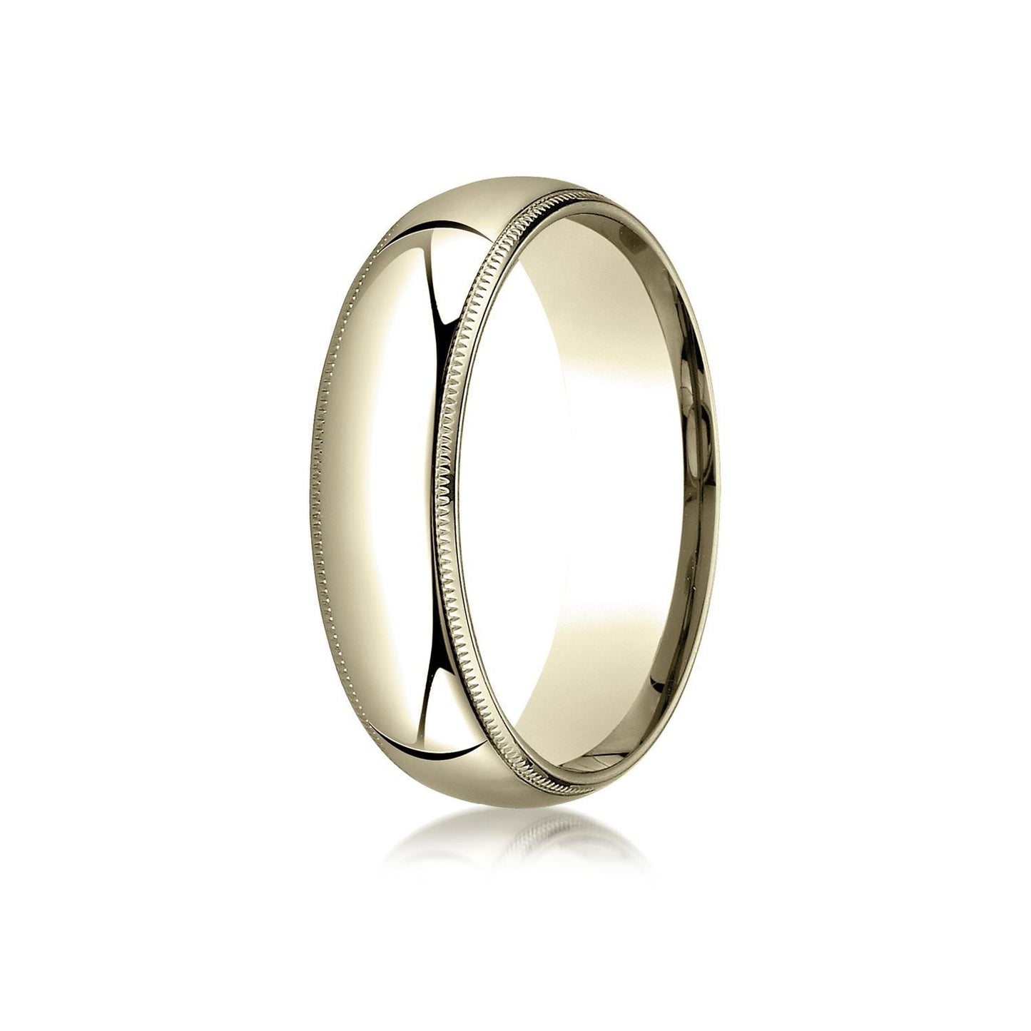 6mm Slightly Domed Milgrain Comfort-Fit Wedding Band, in 14K Yellow Gold | RockHer
