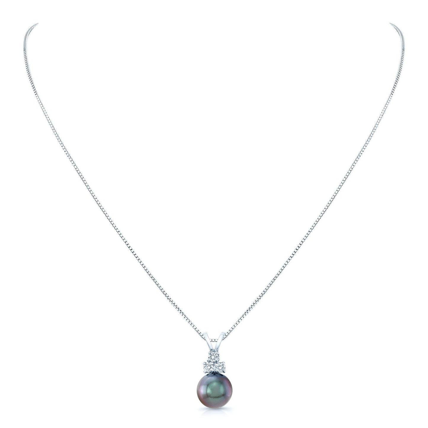 South Sea Pearl Pear Shape Pendant in 14K White Gold – detail view | RockHer