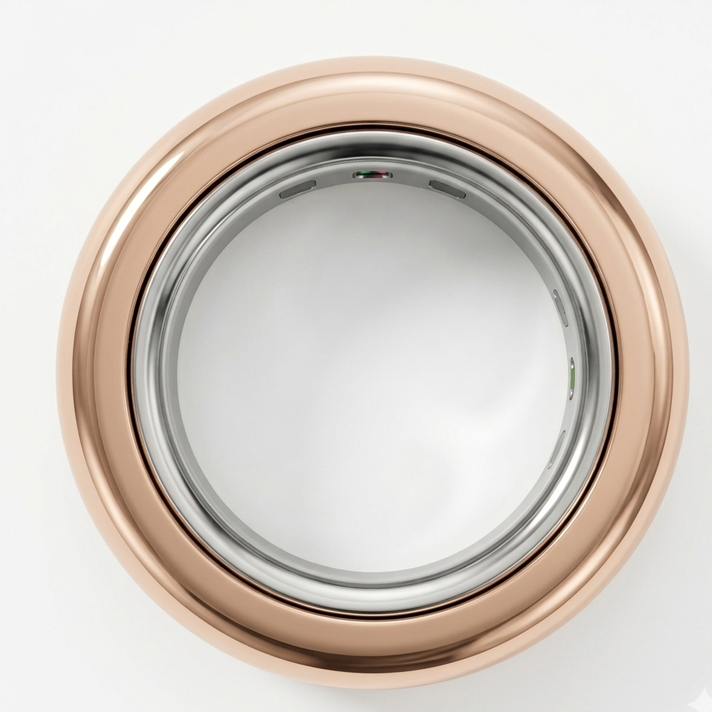 Polished Gold Cover for Oura Ring, in 14K Rose Gold – top view | RockHer