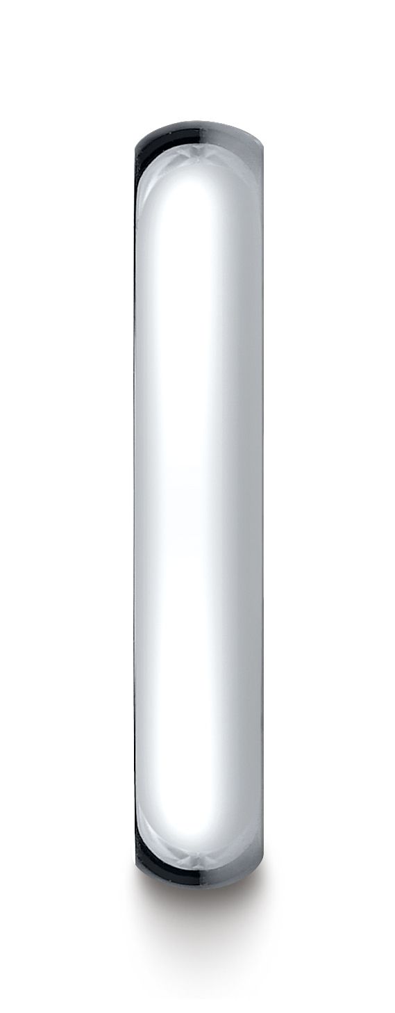 แหวนทองคำขาว 14k ขนาด 4 มม. โค้งนูนเล็กน้อย น้ำหนักเบามาก แบบสวมใส่สบาย