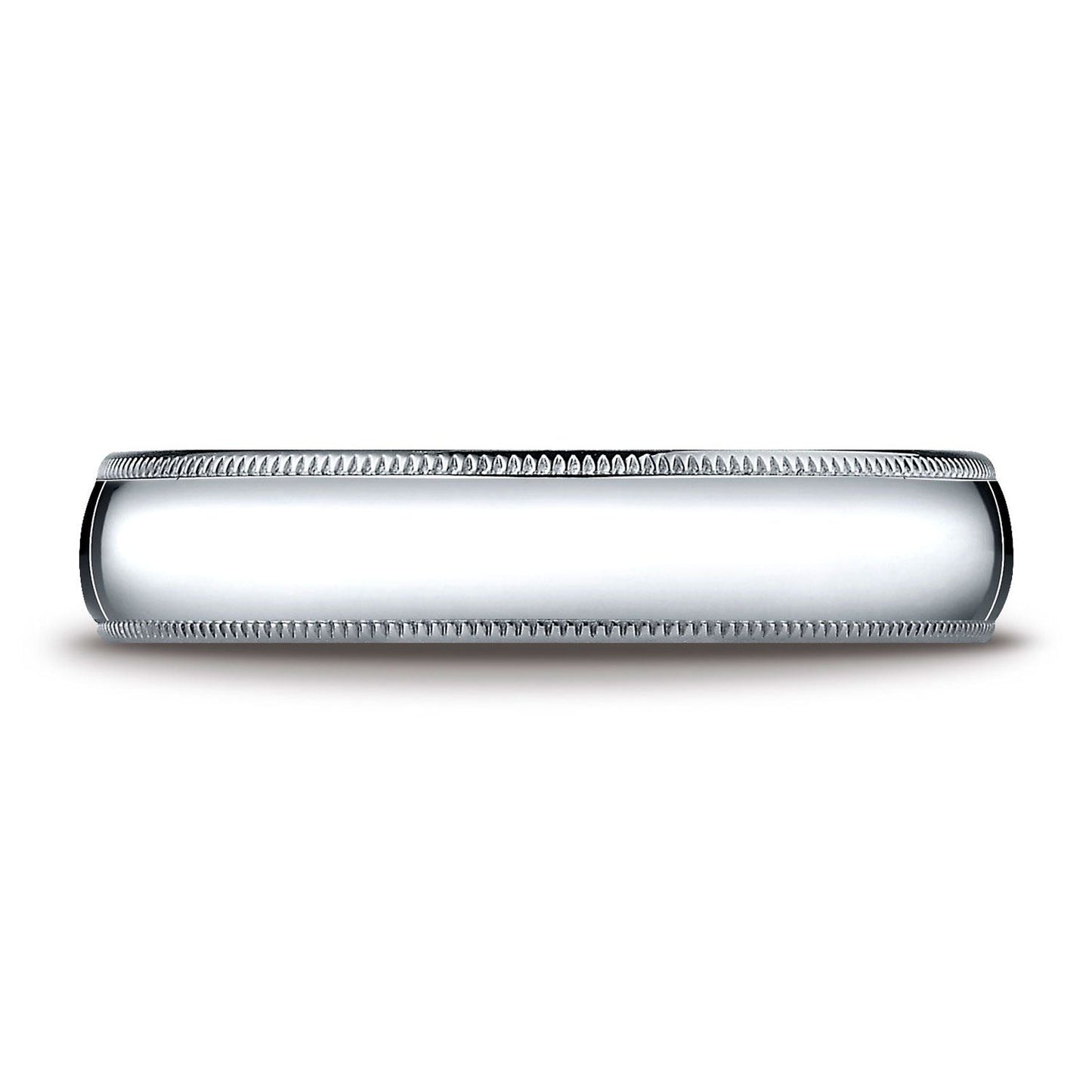 5mm Slightly Domed Super Light Milgrain Comfort-Fit Wedding Band, in Platinum | RockHer