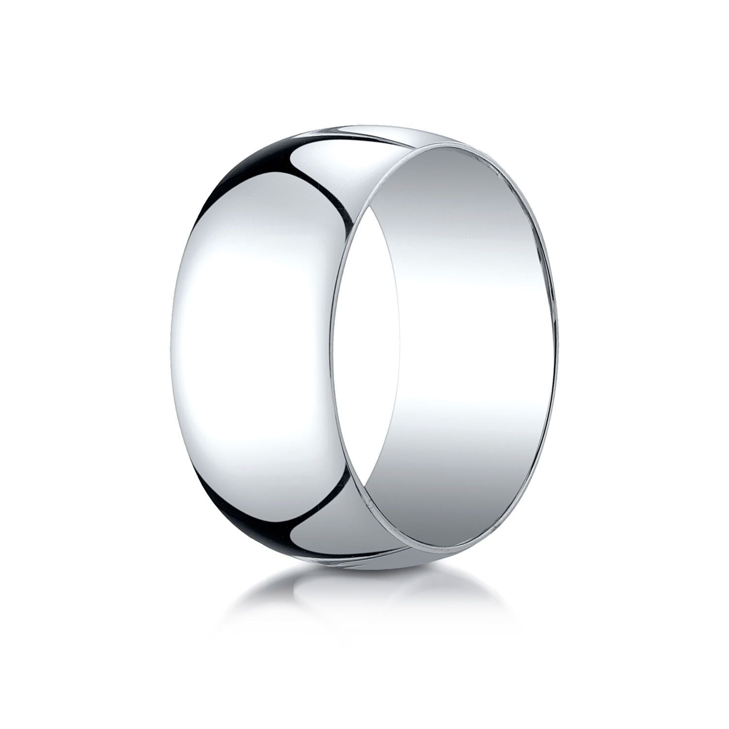 แหวนวงรีแบบดั้งเดิม 14k ทองคำเหลือง 10 มม. โค้งนูนเล็กน้อย