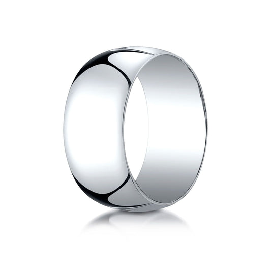 แหวนวงรีแบบดั้งเดิม 14k ทองคำเหลือง 10 มม. โค้งนูนเล็กน้อย